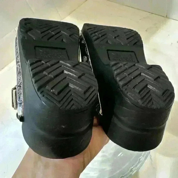 NEW SANITA ESTELLE CLOGS BLACK GREY SUGAR SKULLS & PAISLEY PATENT LEATHER 38 - Picture 12 of 15